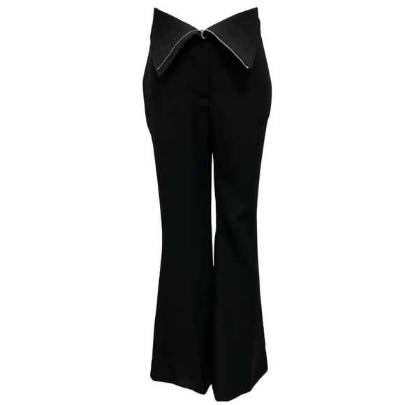 ALEXANDER MCQUEEN BLACK 2024 FOLD OVER WAIST TAILORED TROUSERS - Picture 1 of 6